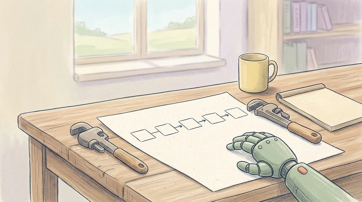 Een aquarel als openingsbeeld bij het artikel over AI in een werkproces.